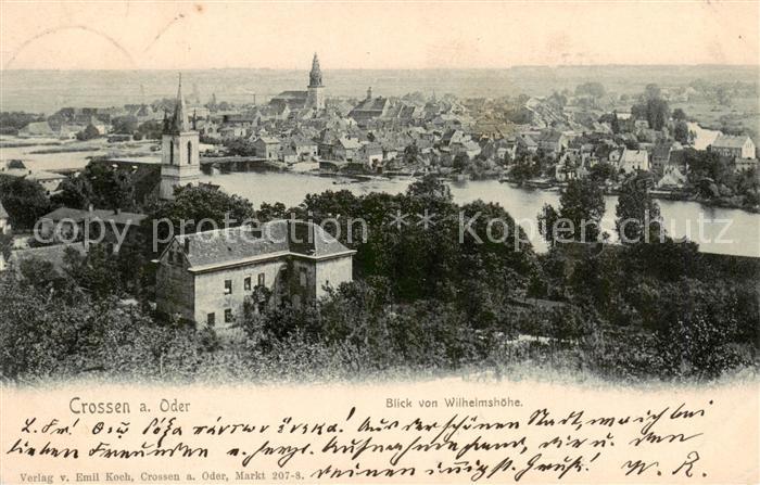 Crossen  Oder Krosno Odrzanskie PL Blick von der Wilhelmshoehe