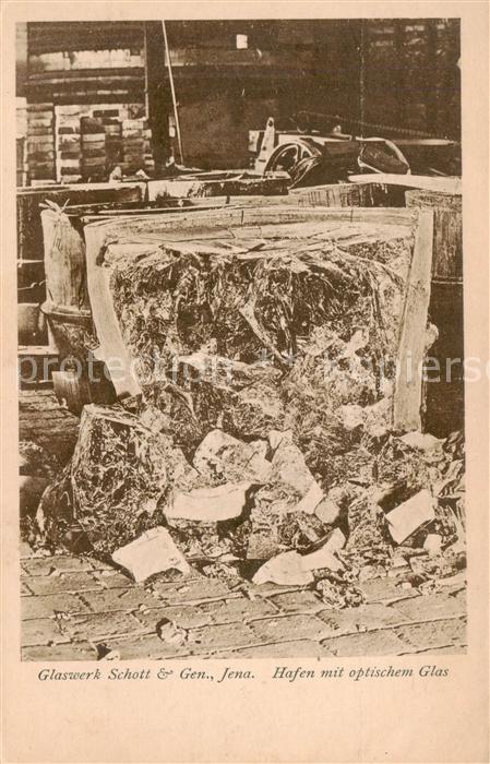 Jena  Thueringen Glaswerk Schott und Gen Hafen mit optischem Glas