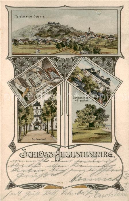 Augustusburg Panorama Schlosshof Schlossgelaende Schloss Nordseite Speisesaal mi