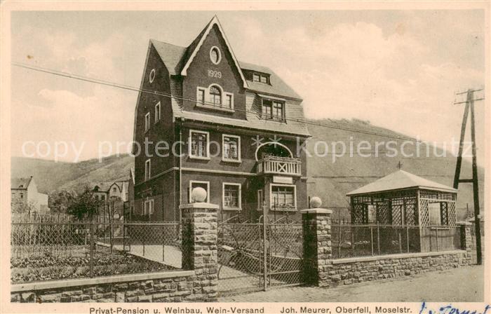 Oberfell Mosel Privat Pension und Weinbau Wein Versand Joh Meurer