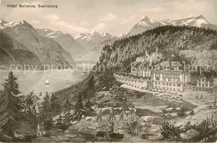 Seelisberg UR Hotel Bellevue mit Seelisbergersee