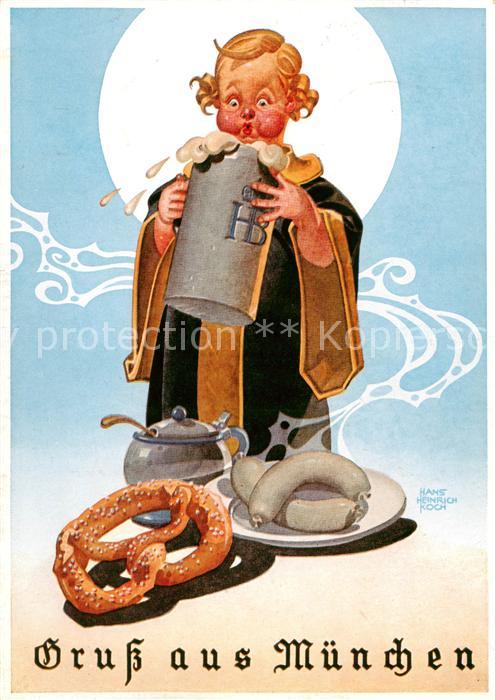 Muenchen Bayern Bayrisches Fruehstueck mit Bier Senf Weisswurst und Brezen