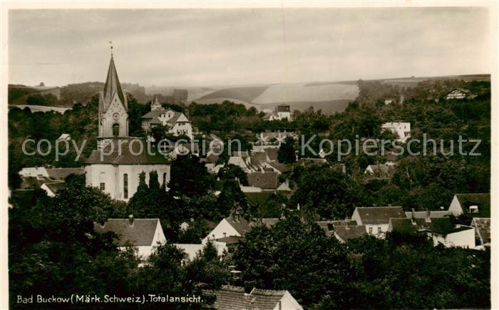 Bad Buckow Maerkische Schweiz Panorama mit Kirche