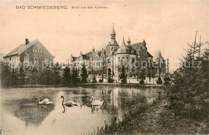 Bad Schmiedeberg Blick auf das Kurhaus mit Schwanenteich