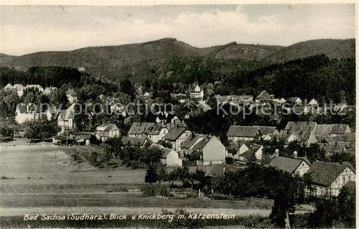 Bad Sachsa Harz Blick vom Knickberg mit Katzenstein
