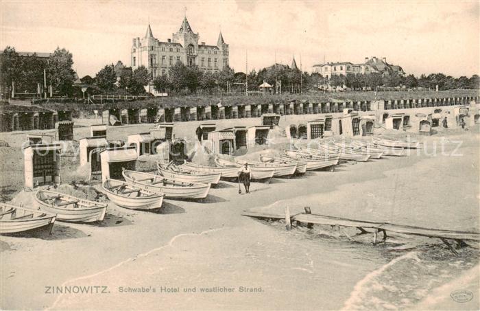 Zinnowitz Ostseebad Schwabes Hotel und westlicher Strand