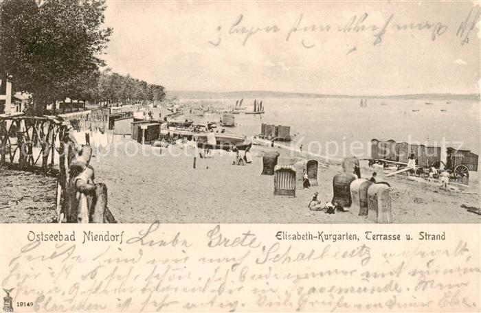 Niendorf Ostseebad Timmendorferstrand Elisabeth Kurgarten Terrasse und Strand