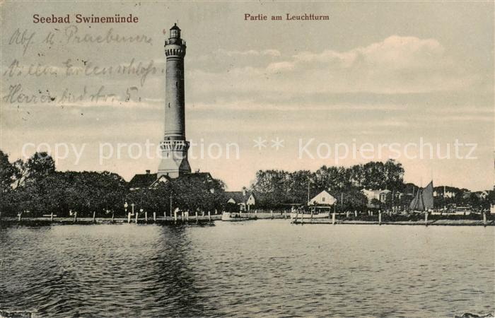 Swinemuende Swinoujscie Partie am Leuchtturm