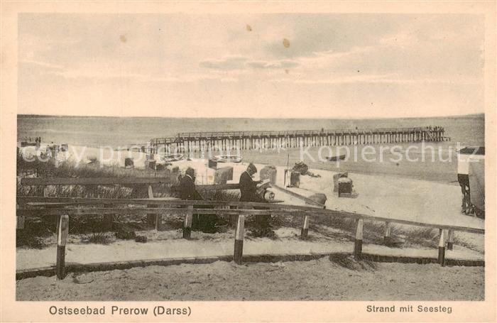 Prerow Ostseebad Strand mit Seesteg