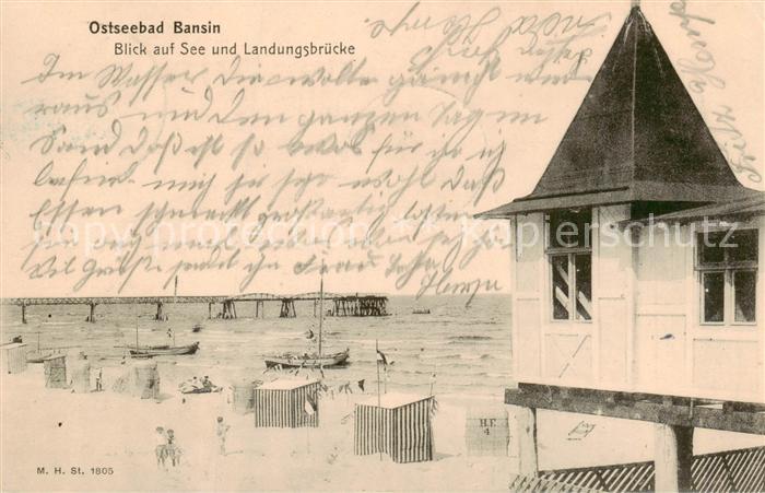 Bansin Ostseebad Blick auf See und Landungsbruecke