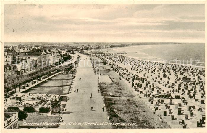 Warnemuende Ostseebad Strand mit Strandpromenade