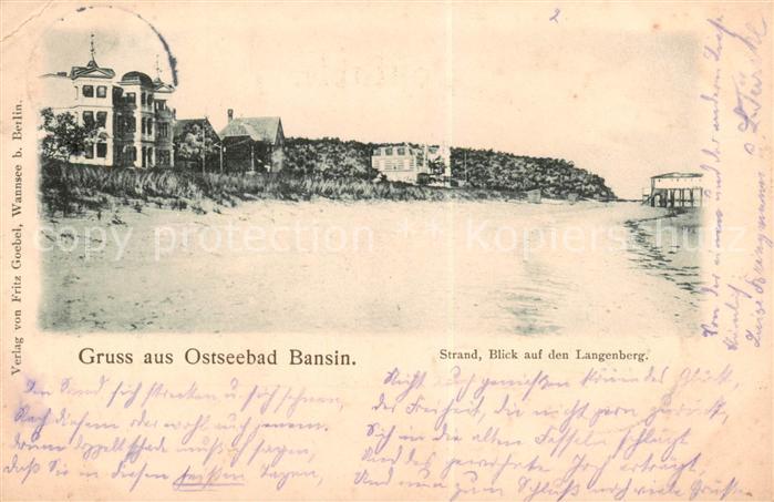 Bansin Ostseebad Strand Blick auf den Langenberg