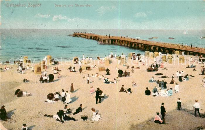Zoppot Sopot PL Seesteg und Strandleben