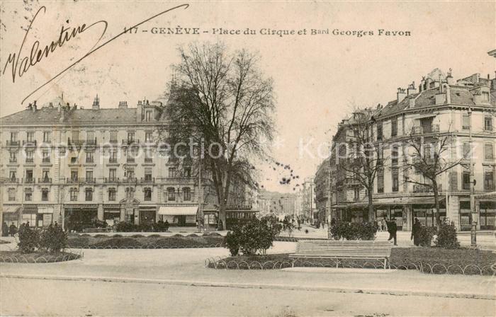 Geneve GE Place du Cirque et Bard Georges Favon