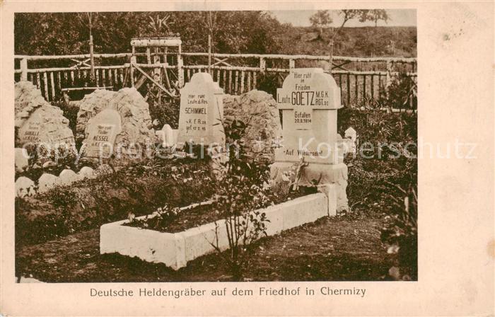 Chermizy-Ailles Deutsche Heldengraeber auf dem Friedhof in Chermizy