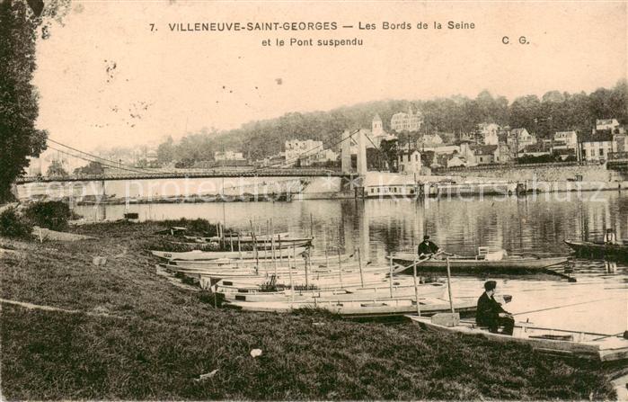 Villeneuve-Saint-Georges 94 Les Bords de la Seine et le Pont suspendu