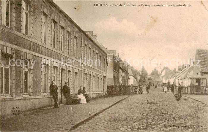 Fruges 62 Pas-de-Calais Rue de St Omer Passage a niveau du chemin de fer