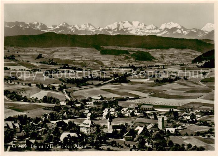 Biglen BE Panorama mit Alpenblick