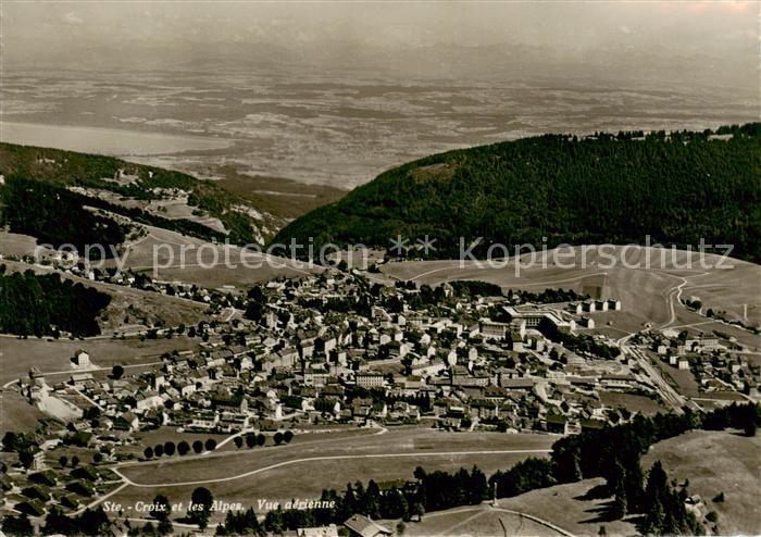 Ste Croix VD et les Alpes Vue aerienne