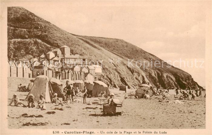 Carolles-Plage 50 Manche Un coin de la Plage et la Pointe du Lude