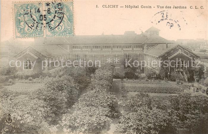 Clichy 92-la-Garenne Hopital Gouin Vue des Jardins