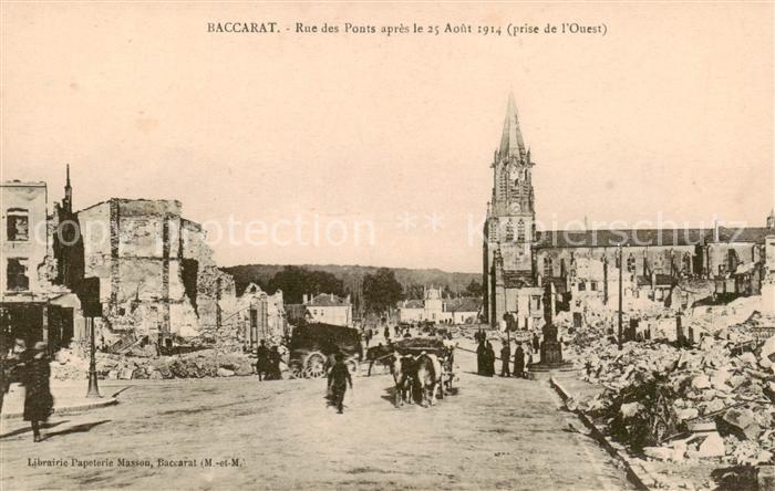 Baccarat 54 Rue des Ponts apres le 25 Aout 1914