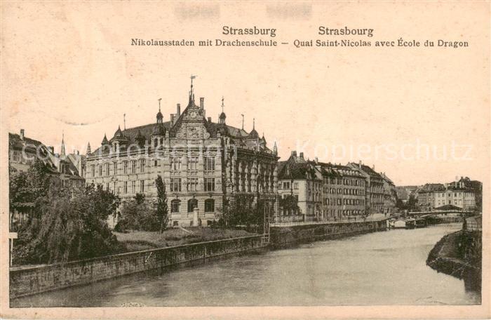 Strassburg Elsass Nikolausstaden mit Drachenschule