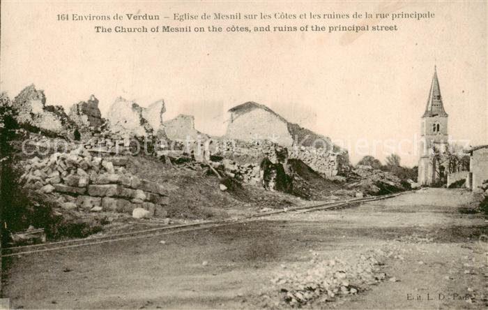 Verdun  55 Meuse Eglise de Mesnil sur les Cotes et les r