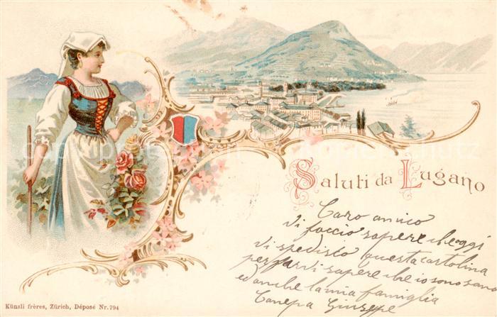 Lugano Lago di Lugano TI Panorama