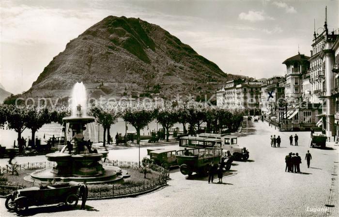 Lugano Lago di Lugano TI Brunnen Promenade