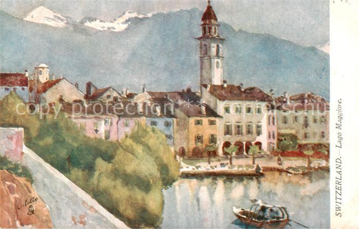 Locarno Lago Maggiore TI Ortsmotiv Aquarell