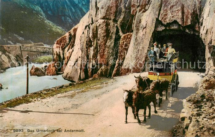 Andermatt UR Das Urnerloch Postkutsche