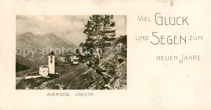 Cresta Avers GR Panorama mit Kirche