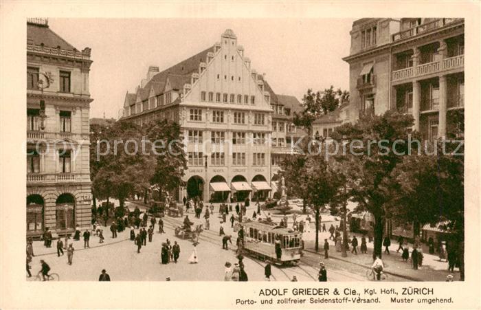 Strassenbahn Zuerich Seidenhaus Grieder Paradeplatz