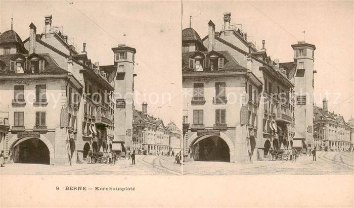 Stereoscopkarte Berne Kornhausplatz
