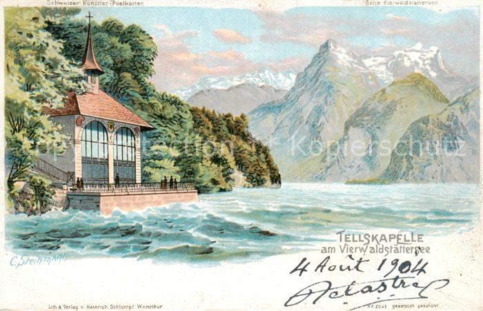STEINMANN C. Schweiz Kuenstlerlitho Nr. Nr.2045 Tellskapelle