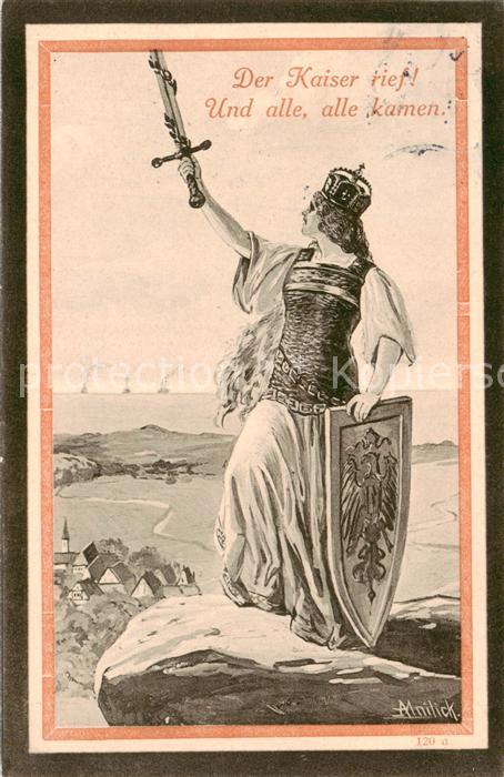 GERMANIA Politik Deutschland Amnilick 120 Kriegs Gedenk Postkarte 1914