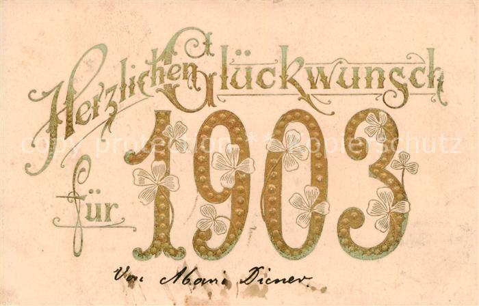 Jahreszahl Year Annee Ano 1903