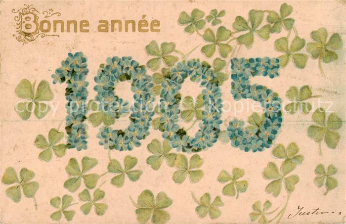 Jahreszahl Year Annee Ano 1905 Bonne annee Litho