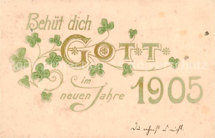Jahreszahl Year Annee Ano 1905 Behuet dich Gott