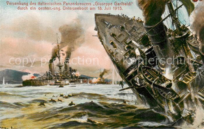 Marine WK1 Versenkung italienischen Panzerkreuzers Giuseppe Garibaldi