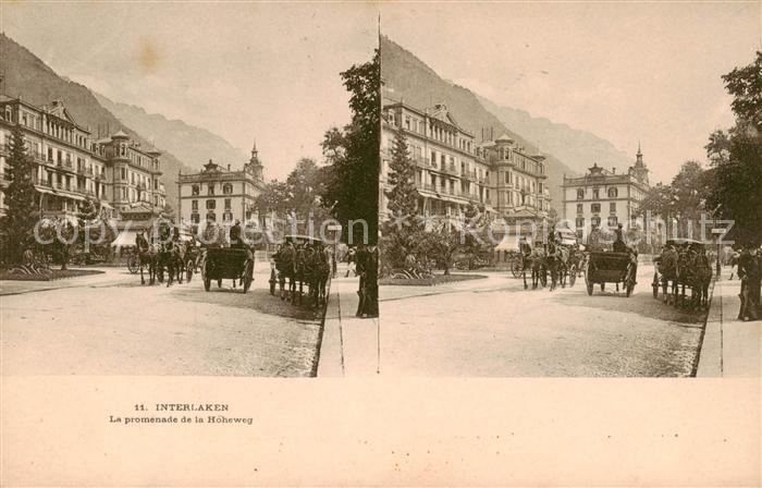 Stereoscopkarte Interlaken Hoeheweg