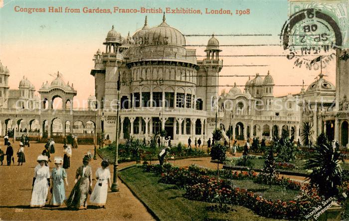 Verlag Valentines Nr. Nr.281 Congress Hall from Gardens London 1908