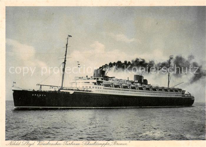 Dampfer Oceanliner Norddeutscher LLOYD Bremen D. Bremen