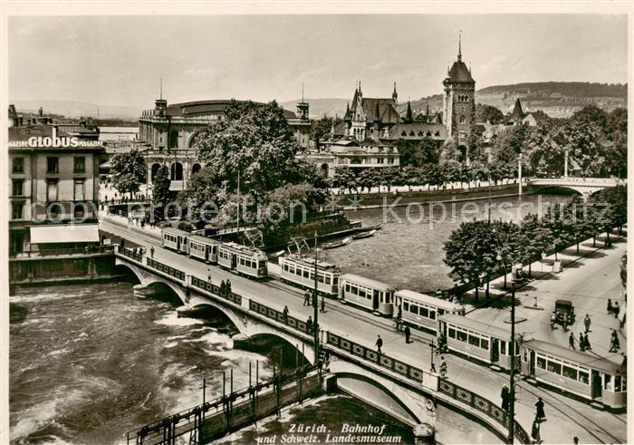 Strassenbahn Tramway-- Zuerich Bahnhof Landesmuseum