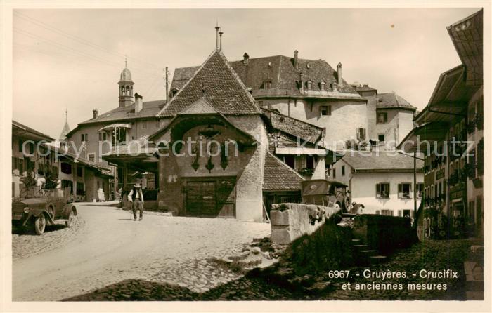 Gruyeres  Gruyere FR Crucifix et anciennes mesures