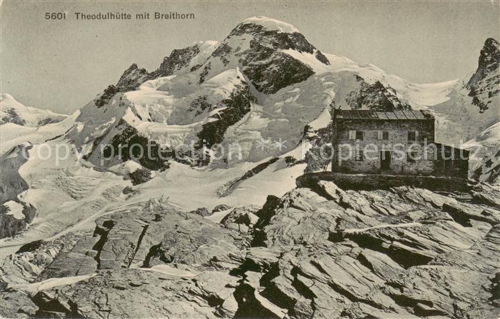 Theodulhuette Breithorn 3785m Loetschental VS mit Breithorn