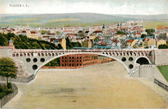 Plauen  Vogtland Panorama mit Bruecke