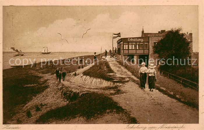 Husum  Nordfriesland Erholung am Nordseedeich