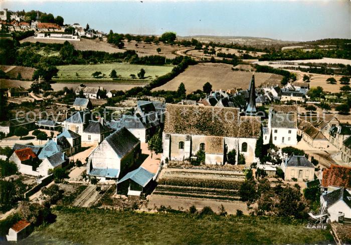 Melleray Eglise St Pierre Vue aerienne